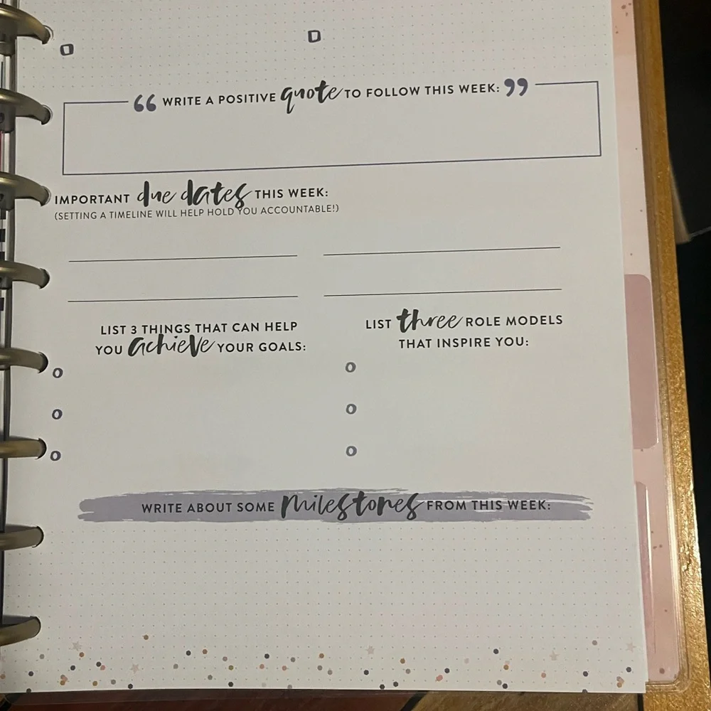 The Happy Planner Blue and Gold Goals Guided Journal